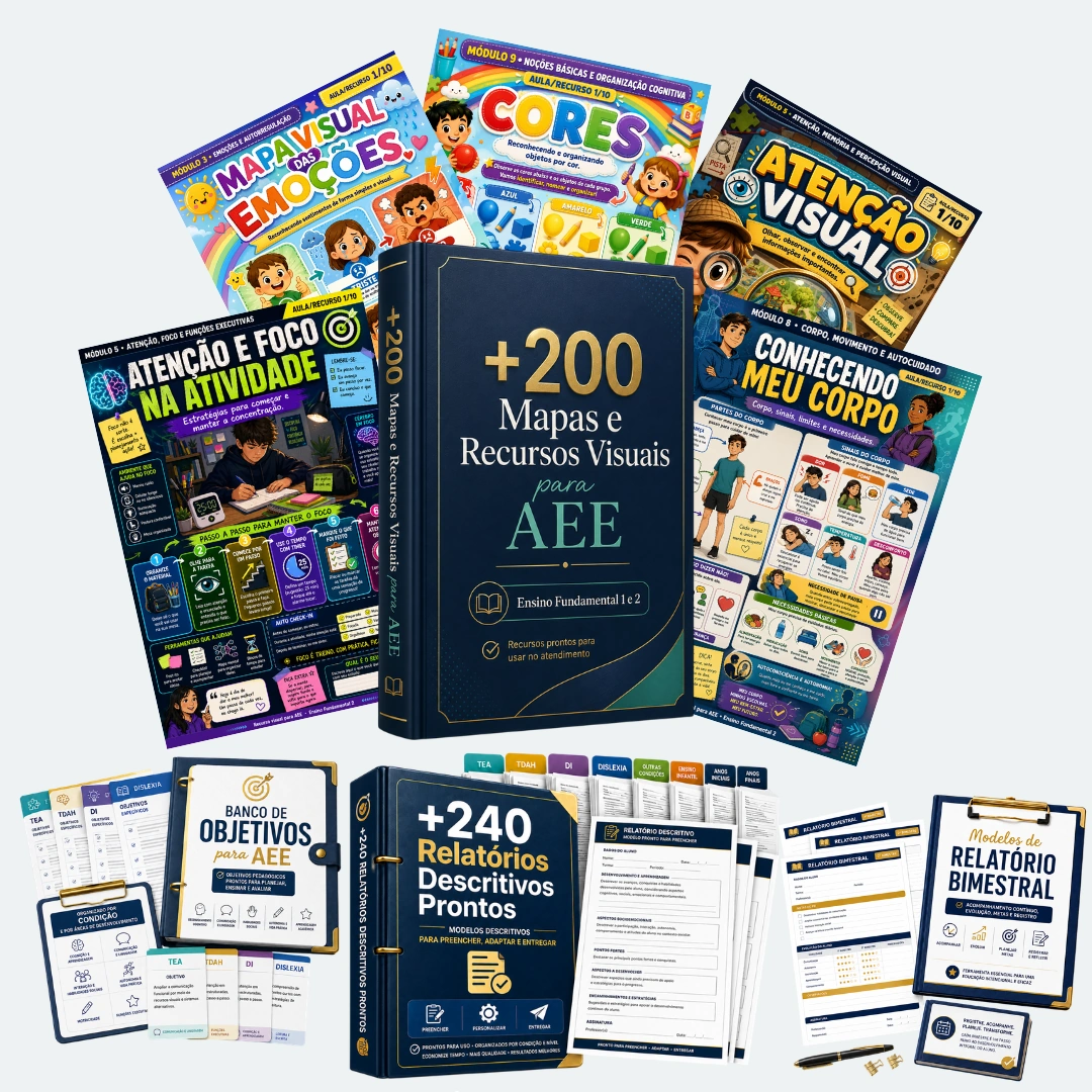 +200 Mapas e Recursos Visuais para AEE Kit completo com mapas, recursos e bônus