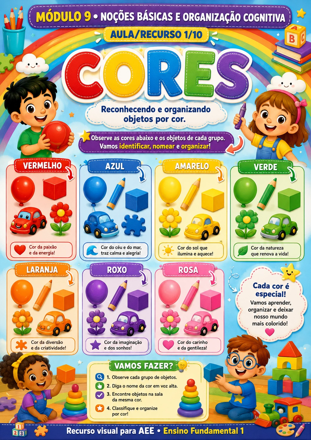 Cores - Módulo 9 de Noções Básicas e Organização Cognitiva