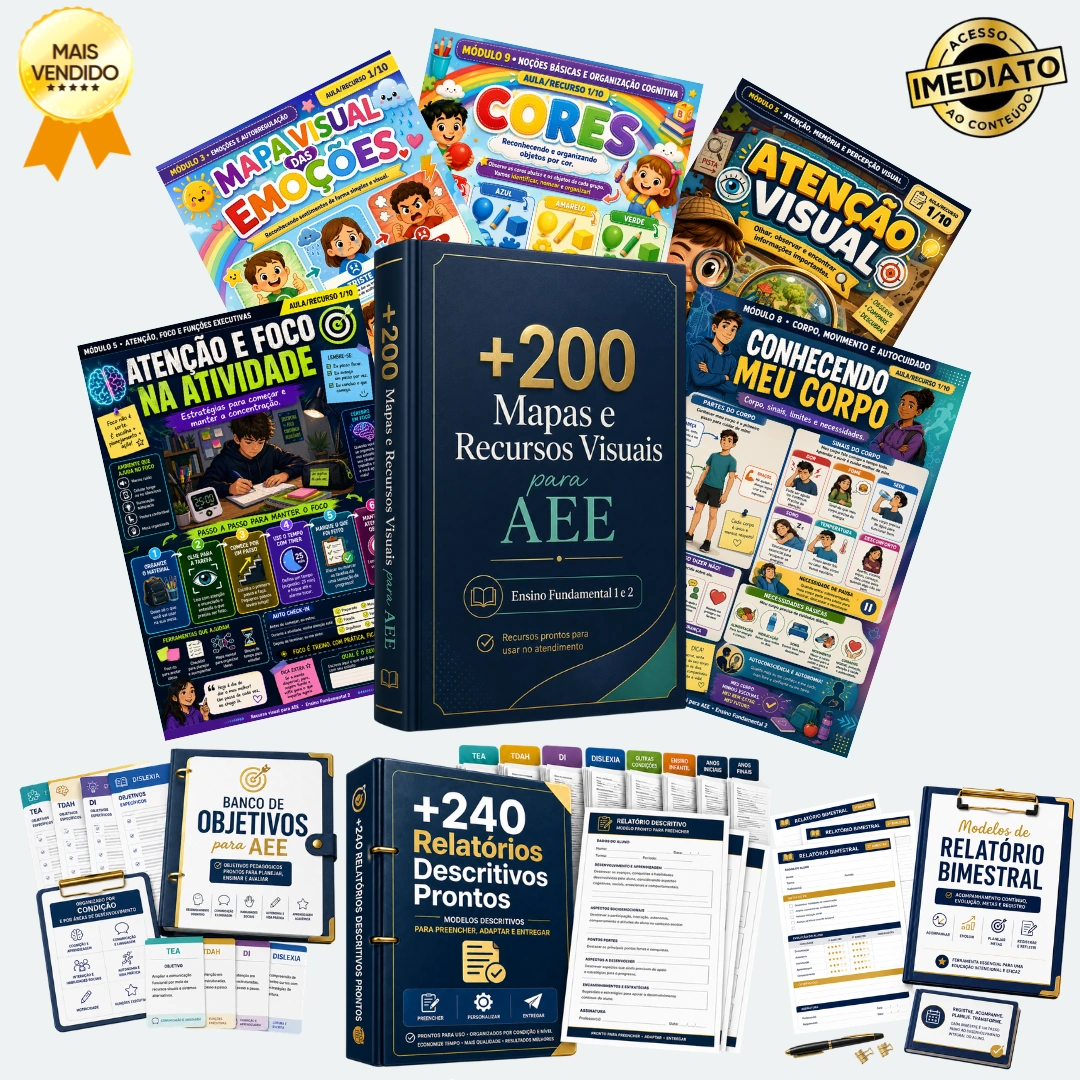 Kit +200 Mapas e Recursos Visuais para AEE